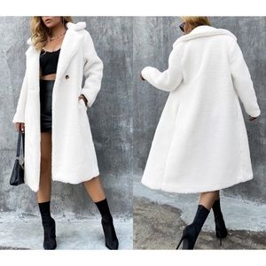SHEIN Eilly Bazar Teddy Midi Coat
